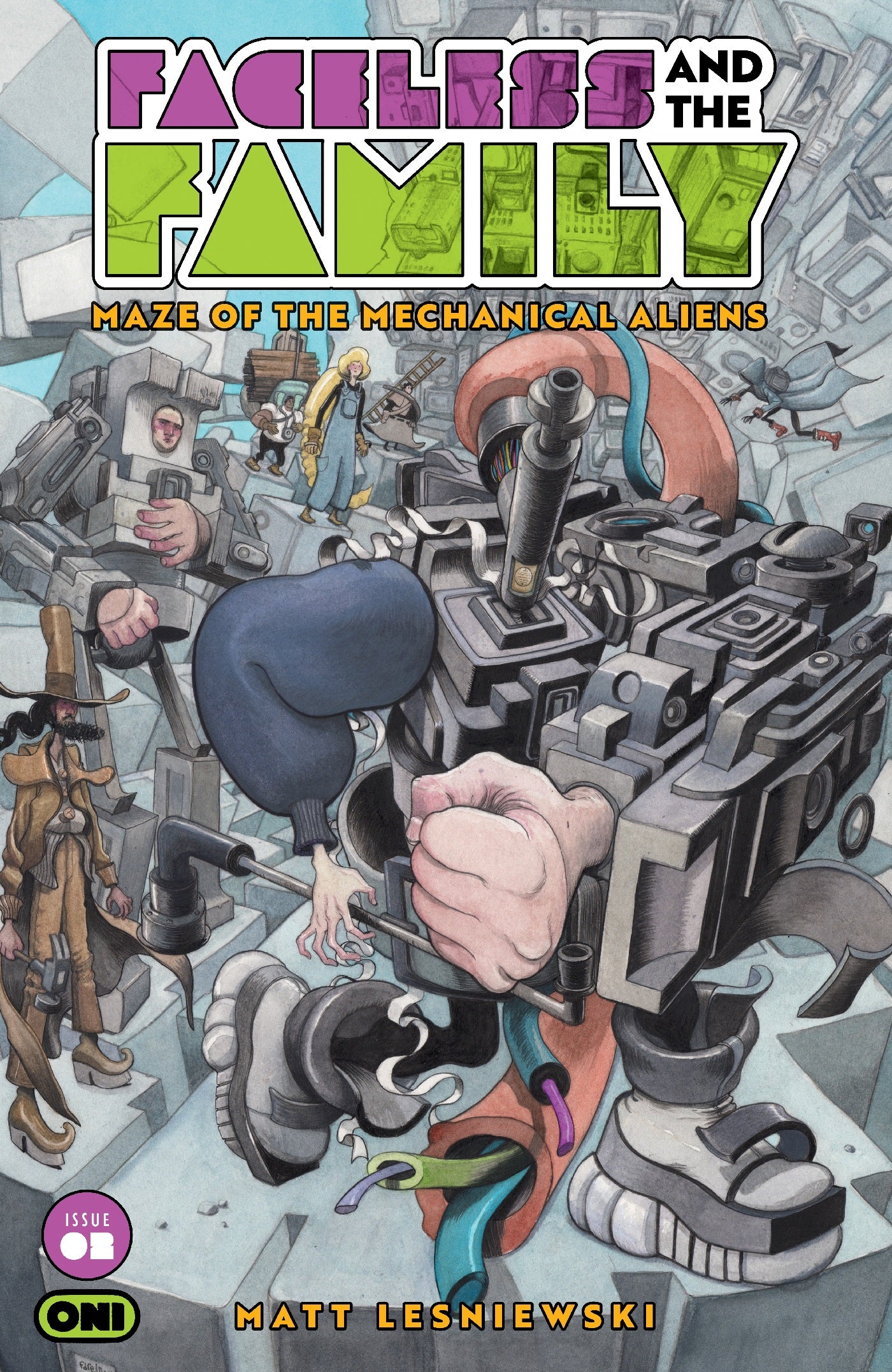 FACELESS AND THE FAMILY MAZE OF THE MECHANICAL ALIENS #2 COVER B FAREL DALRYMPLE VARIANT