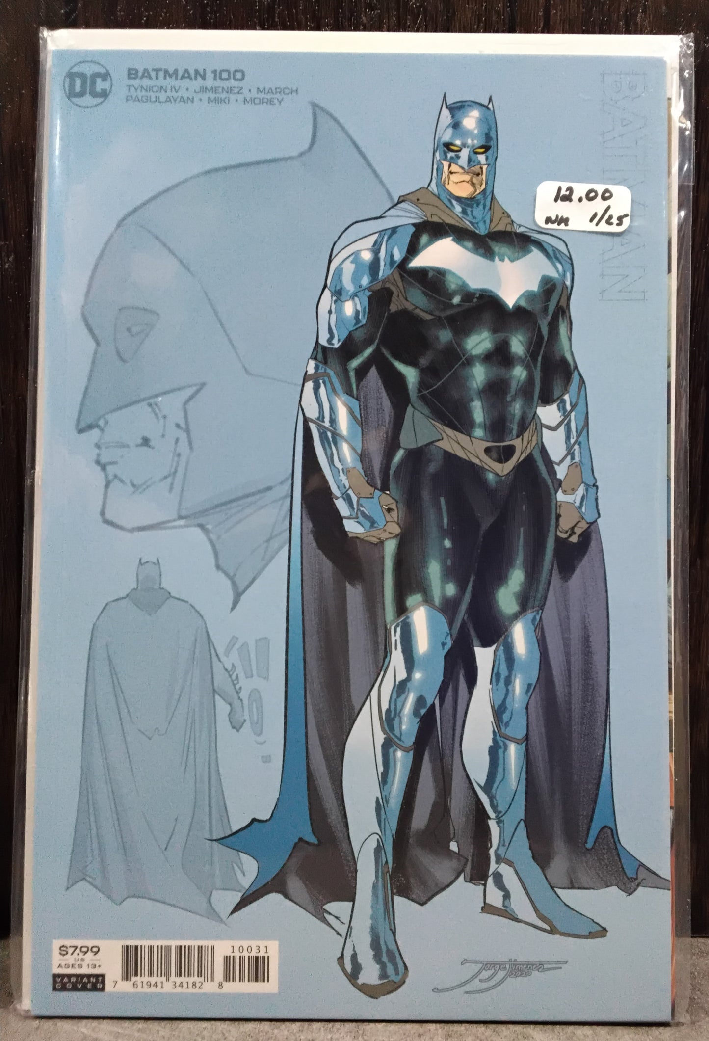 Batman (DC Rebirth) #100 Jorge Jimenez 1:25 Incentive Card Stock Variant Cover (Joker War)