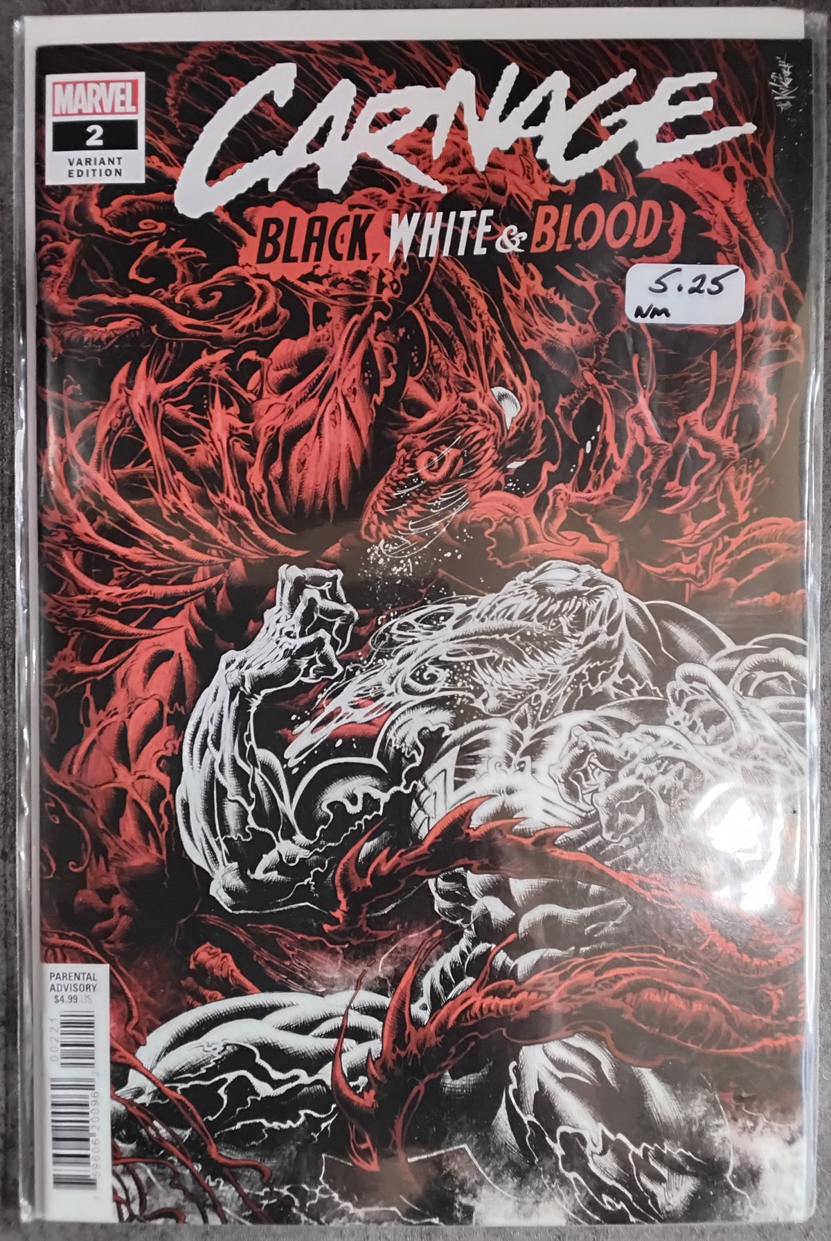 Carnage: Black, White & Blood #2 Kyle Hotz Variant Cover