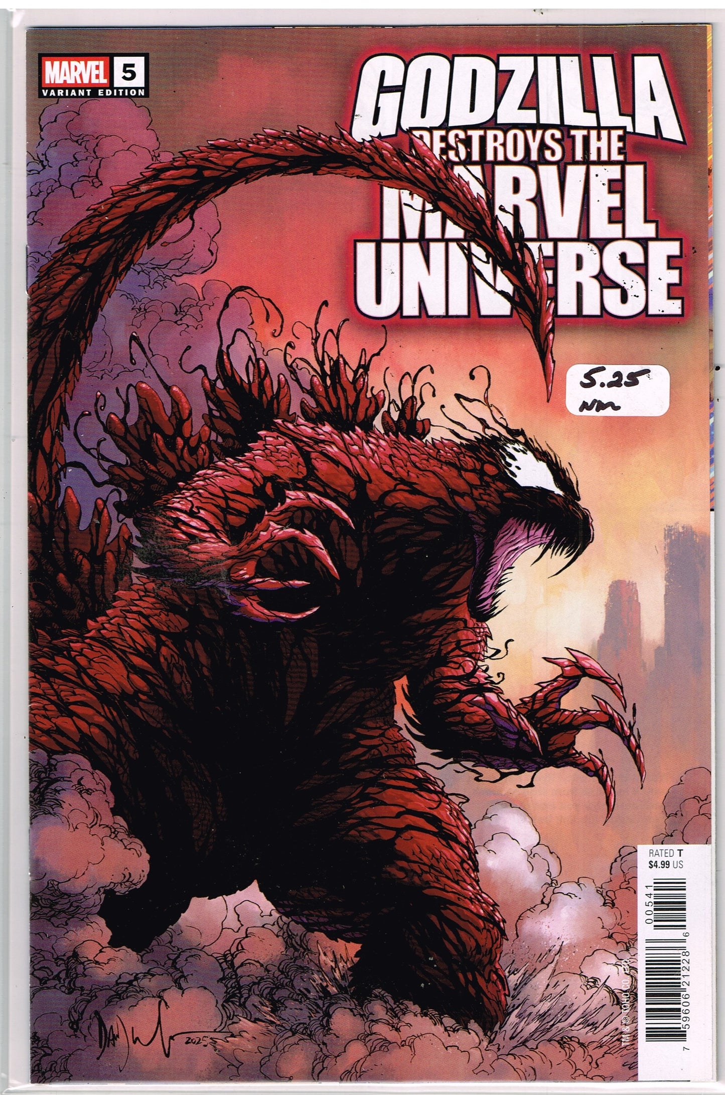 Godzilla Destroys The Marvel Universe #5 Mark Brooks Variant Cover