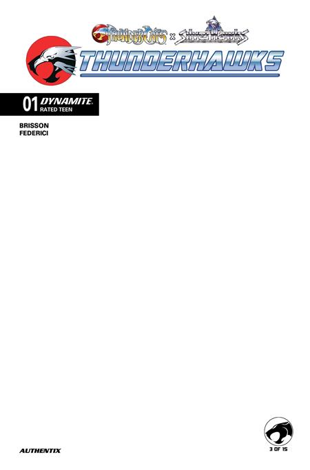 THUNDERCATS X SILVERHAWKS THUNDERHAWKS #1 COVER F BLANK AUTHENTIX VARIANT