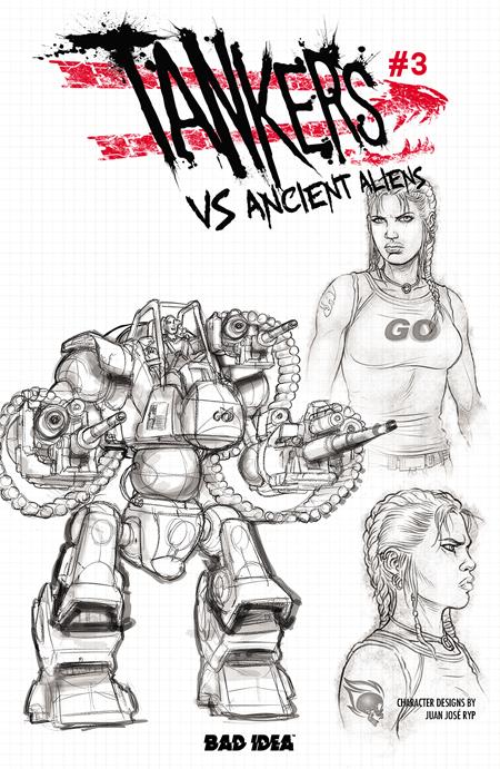 TANKERS VS ANCIENT ALIENS # 3 (OF 4) COVER C JUAN JOSE RYP DESIGN VARIANT