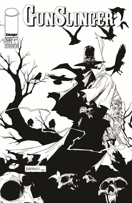 GUNSLINGER SPAWN #58 COVER B CARLO BARBERI B&W VARIANT