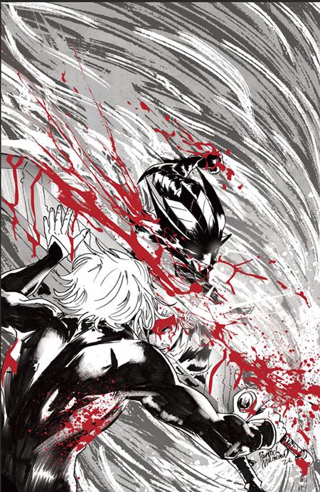 FIREBORN #5 COVER E PATRICK MULHOLLAND BLACK AND WHITE AND BLOOD VIRGIN CARDSTOCK VARIANT