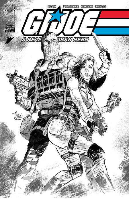 GI JOE A REAL AMERICAN HERO #333 COVER B LEE WEEKS B&W VARIANT