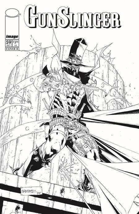 GUNSLINGER SPAWN #59 COVER B CARLO BARBERI B&W VARIANT