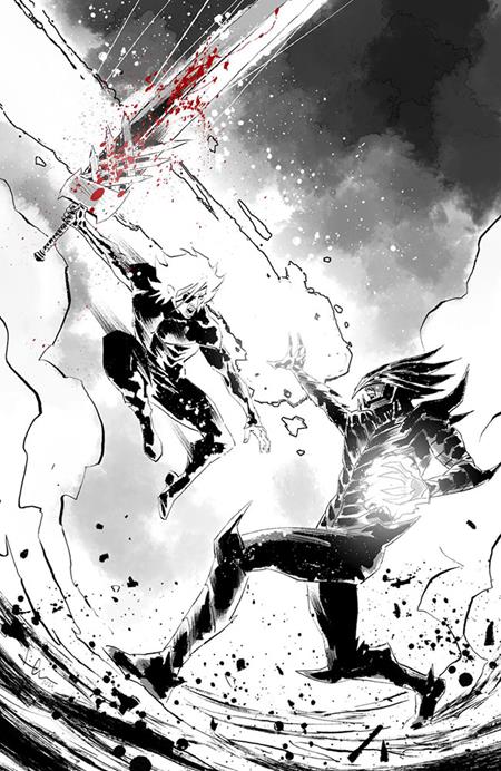E LUCA CASALANGUIDA BLACK AND WHITE AND BLOOD VIRGIN CARDSTOCK VARIANT