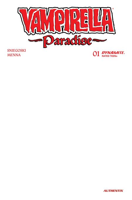 VAMPIRELLA PARADISE #1 COVER G BLANK AUTHENTIX VARIANT