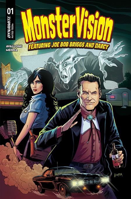 MONSTERVISION FEATURING JOE BOB BRIGGS AND DARCY #1 COVER A DAVE ACOSTA