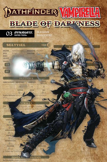 PATHFINDER VAMPIRELLA BLADE OF DARKNESS #3 COVER C WAYNE REYNOLDS CHARACTER SHEET VARIANT