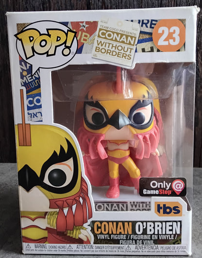 Pop! TBS Team Coco Presents Conan Without Borders Conan O'Brien Luchador Conan #23 GameStop Exclusive