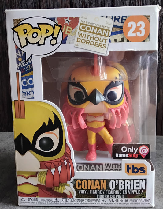 Pop! TBS Team Coco Presents Conan Without Borders Conan O'Brien Luchador Conan #23 GameStop Exclusive