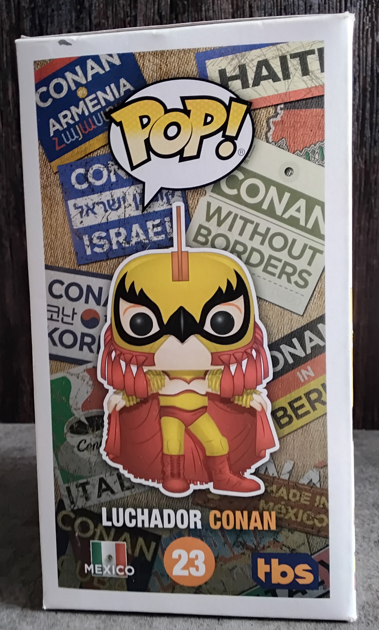 Pop! TBS Team Coco Presents Conan Without Borders Conan O'Brien Luchador Conan #23 GameStop Exclusive