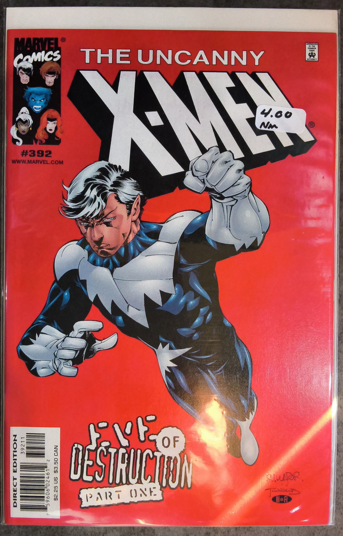 Uncanny X-Men Vol 1 #392 With Marvelonline.net Disk
