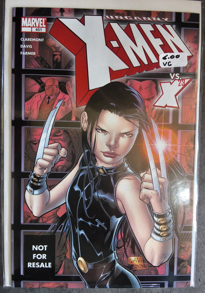 Uncanny X-Men Vol 1 #451 Marvel Legends X-23 Action Figure Reprint (VG)
