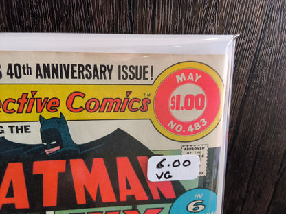 Detective Comics Vol 1 #483 Newsstand Edition (VG)