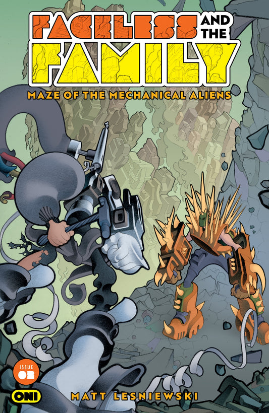 FACELESS AND THE FAMILY MAZE OF THE MECHANICAL ALIENS #2 COVER A MATT LESNIEWSKI