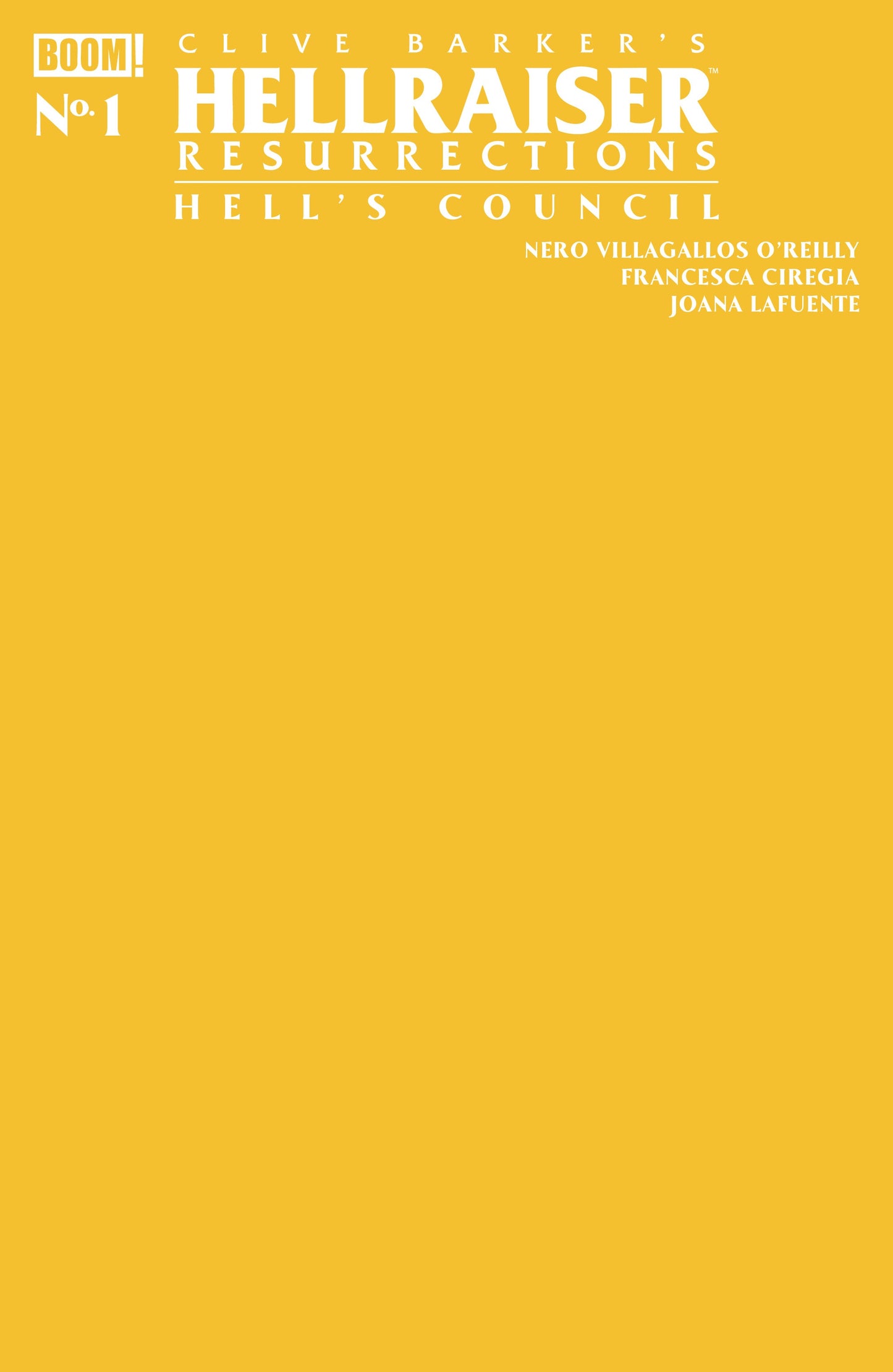 Hellraiser: Resurrections - Hell's Council #1 Yellow Blank Sketch Variant