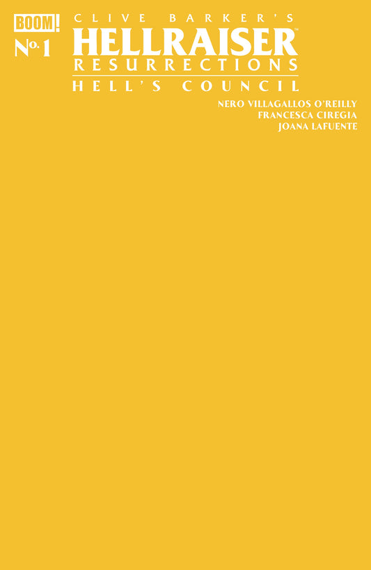 Hellraiser: Resurrections - Hell's Council #1 Yellow Blank Sketch Variant