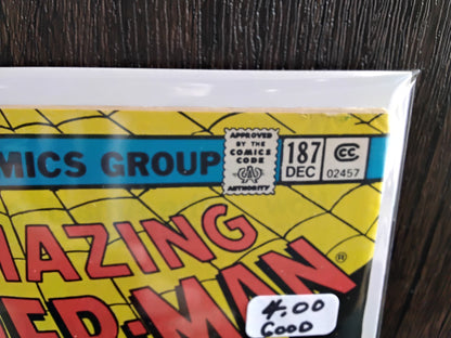 Amazing Spider-Man Vol 1 #187 Newsstand Edition (Good)