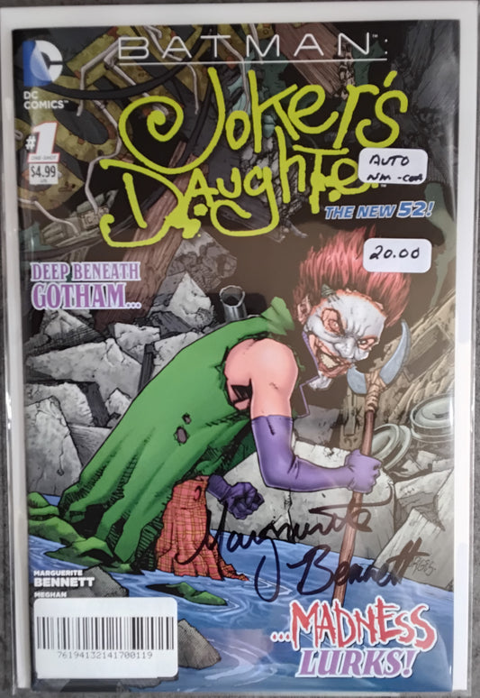 Batman: Joker's Daughter #1 Marguerite Bennett Autograph With Certificate Of Authenticity