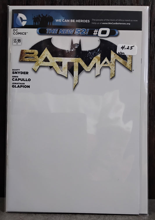 Batman (New 52) #0 Blank Variant Cover