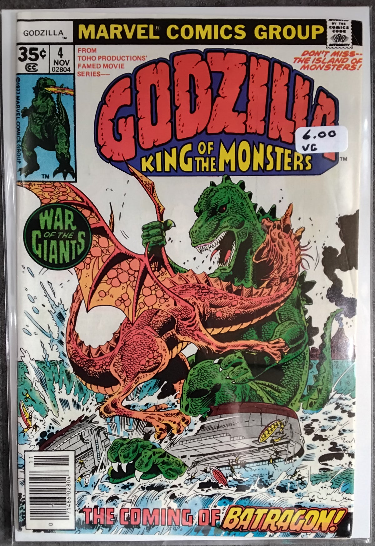 Godzilla Vol 1 #04 Newsstand Edition (VG)