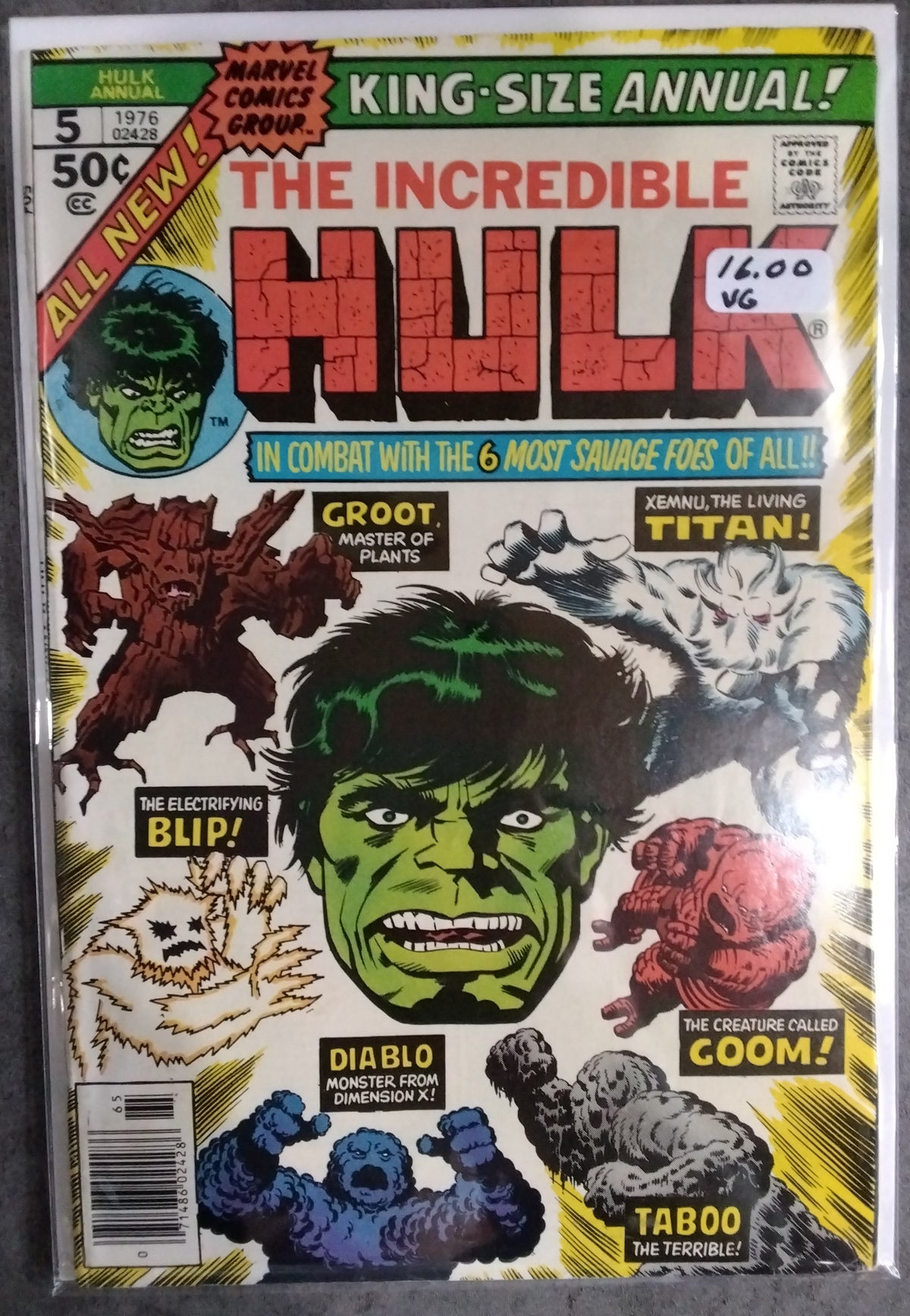 Incredible Hulk Vol 1 Annual #05 Newsstand Edition (VG)