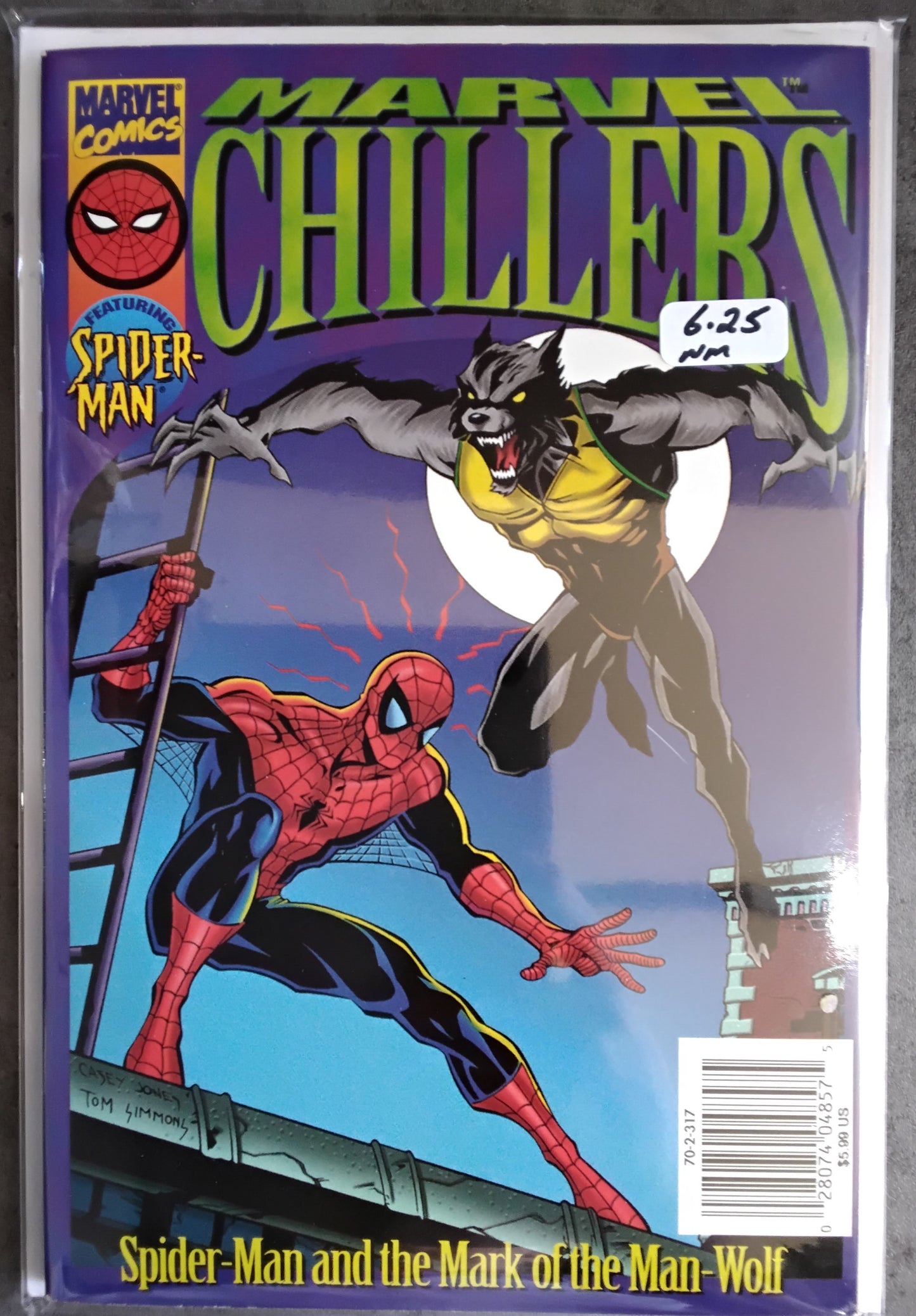 Marvel Chillers Spider-Man And The Mark Of The Man-Wolf Newsstand Edition With Poster