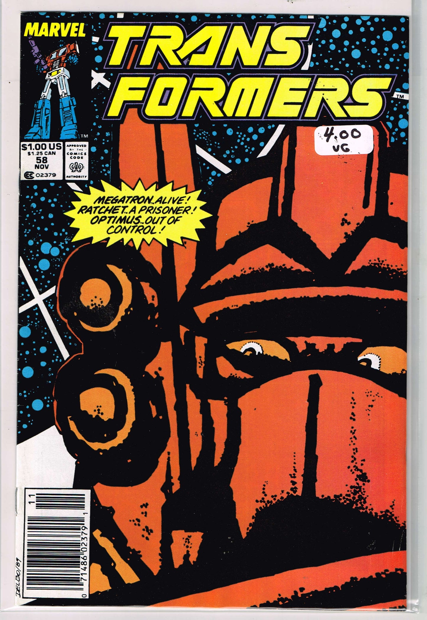 Transformers Vol 1 #58 Newsstand Edition (VG)