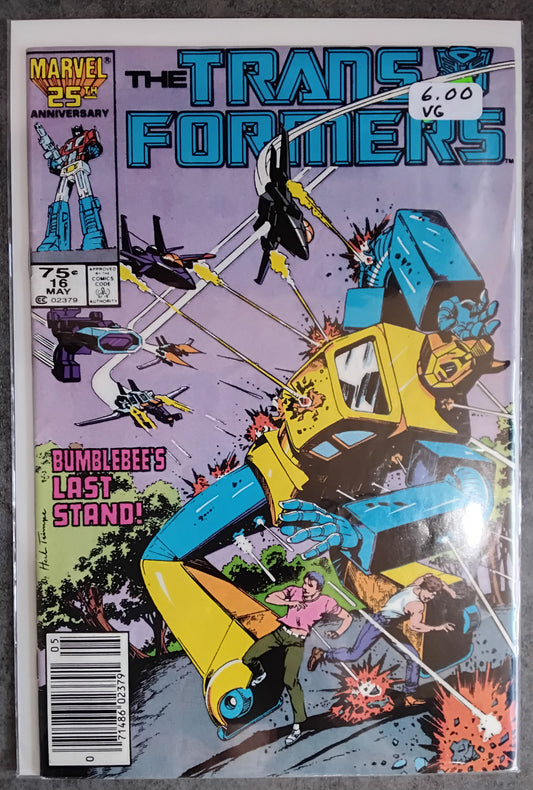Transformers Vol 1 #16 Newsstand Edition (VG)