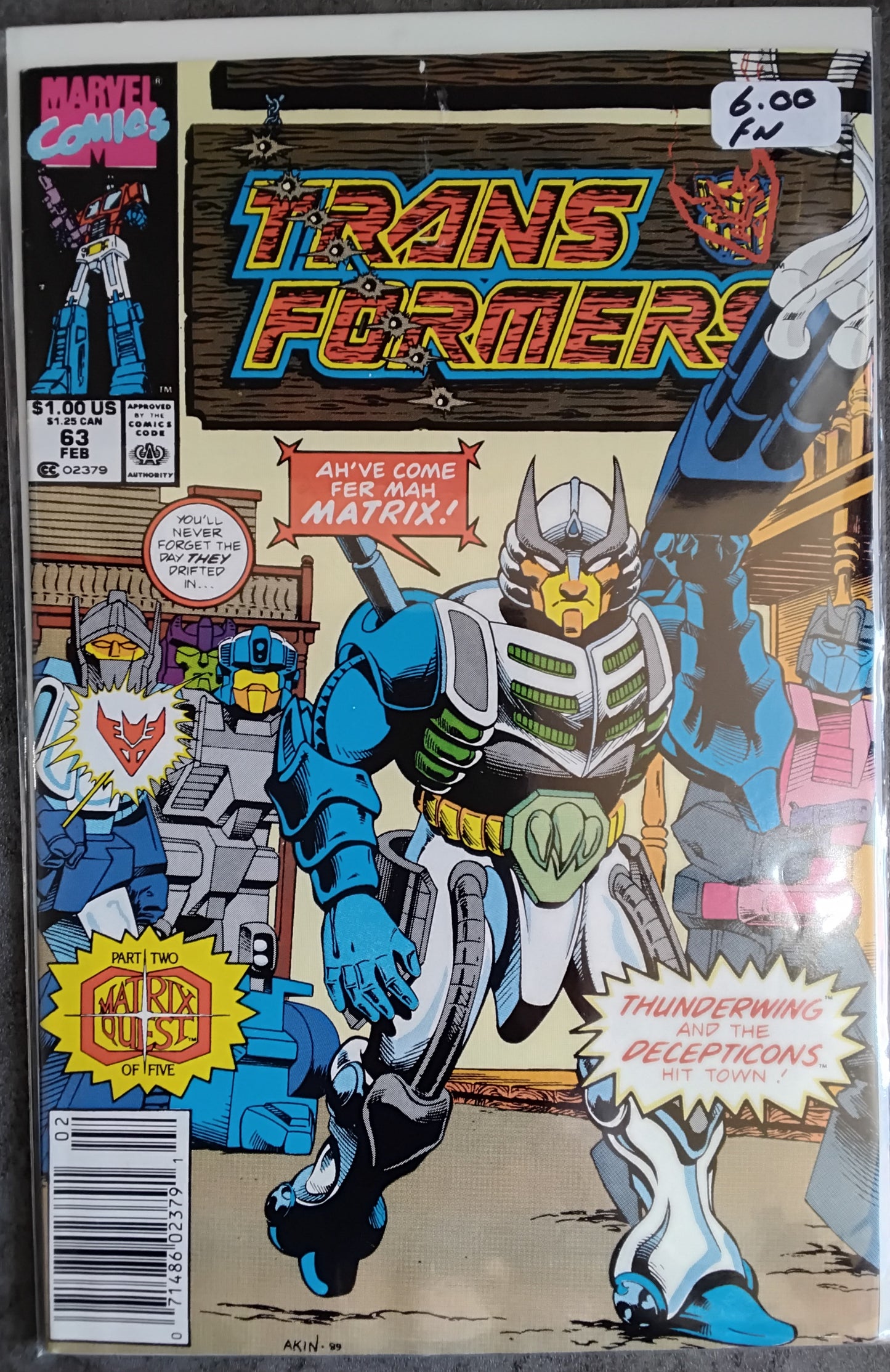 Transformers Vol 1 #63 Newsstand Edition (FN)