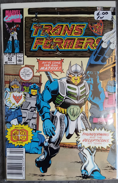 Transformers Vol 1 #63 Newsstand Edition (FN)