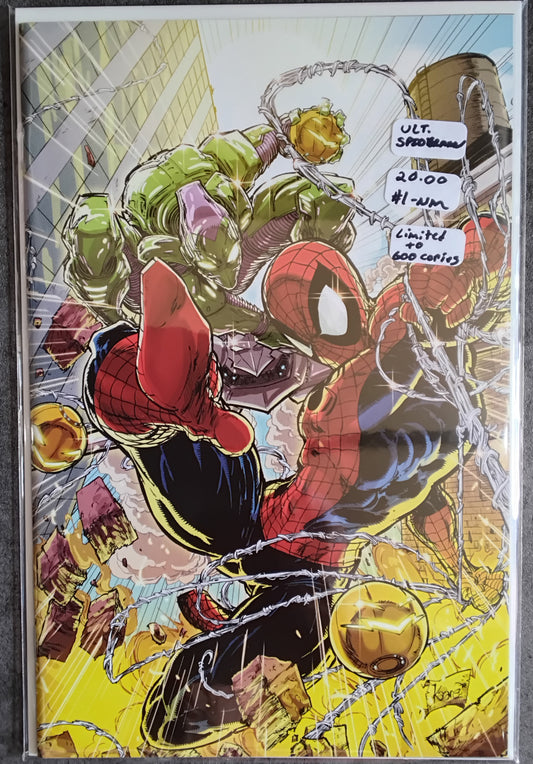 Ultimate Spider-Man Vol 3 #01 Kaare Andrews 616 Comics, Comic Traders, And Fandom Comic Shop Joint Exclusive Virgin Variant Cover #594/600 With Certificate Of Authenticity