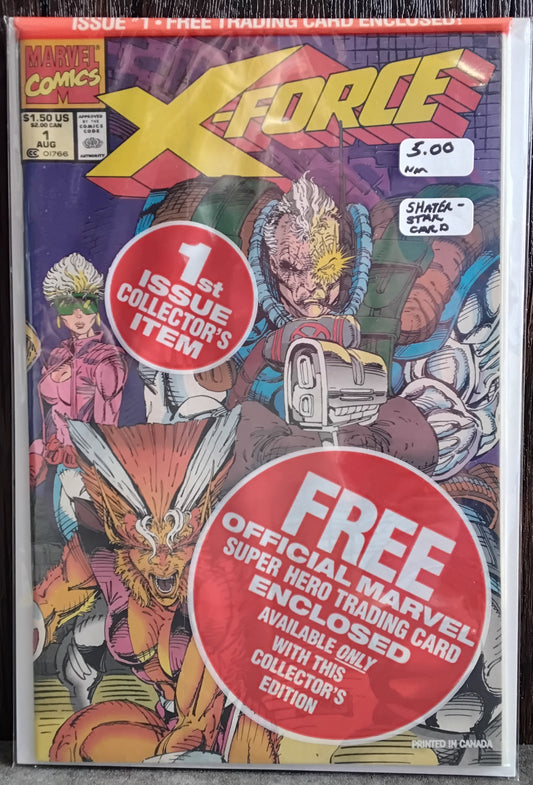 X-Force Vol1 #001 Poly-Bagged With Shatterstar Card